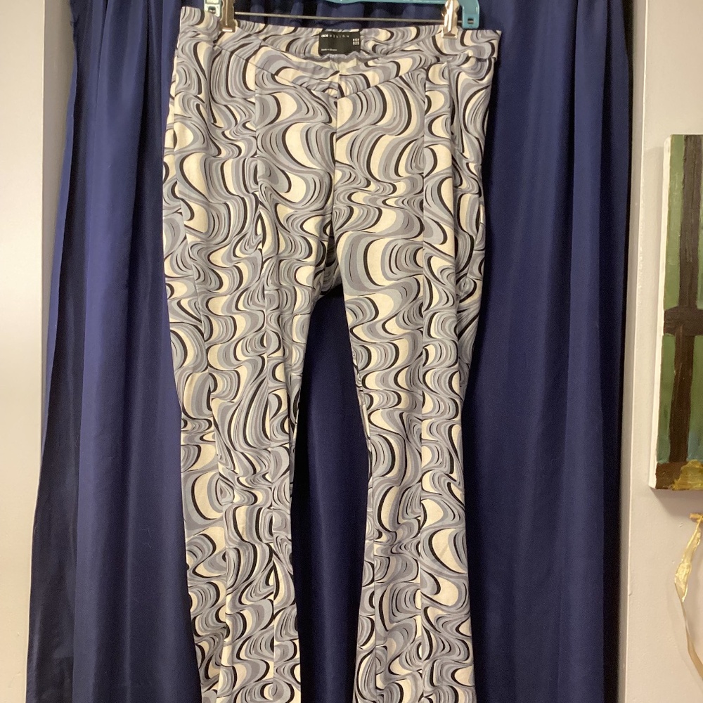 Blue squiggle bell bottoms